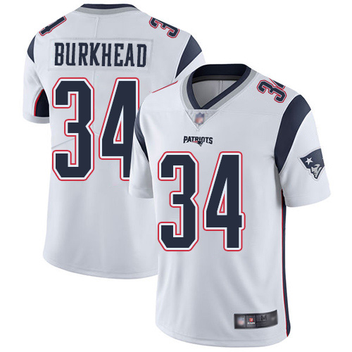 New England Patriots Football 34 Vapor Untouchable Limited White Men Rex Burkhead Road NFL Jersey